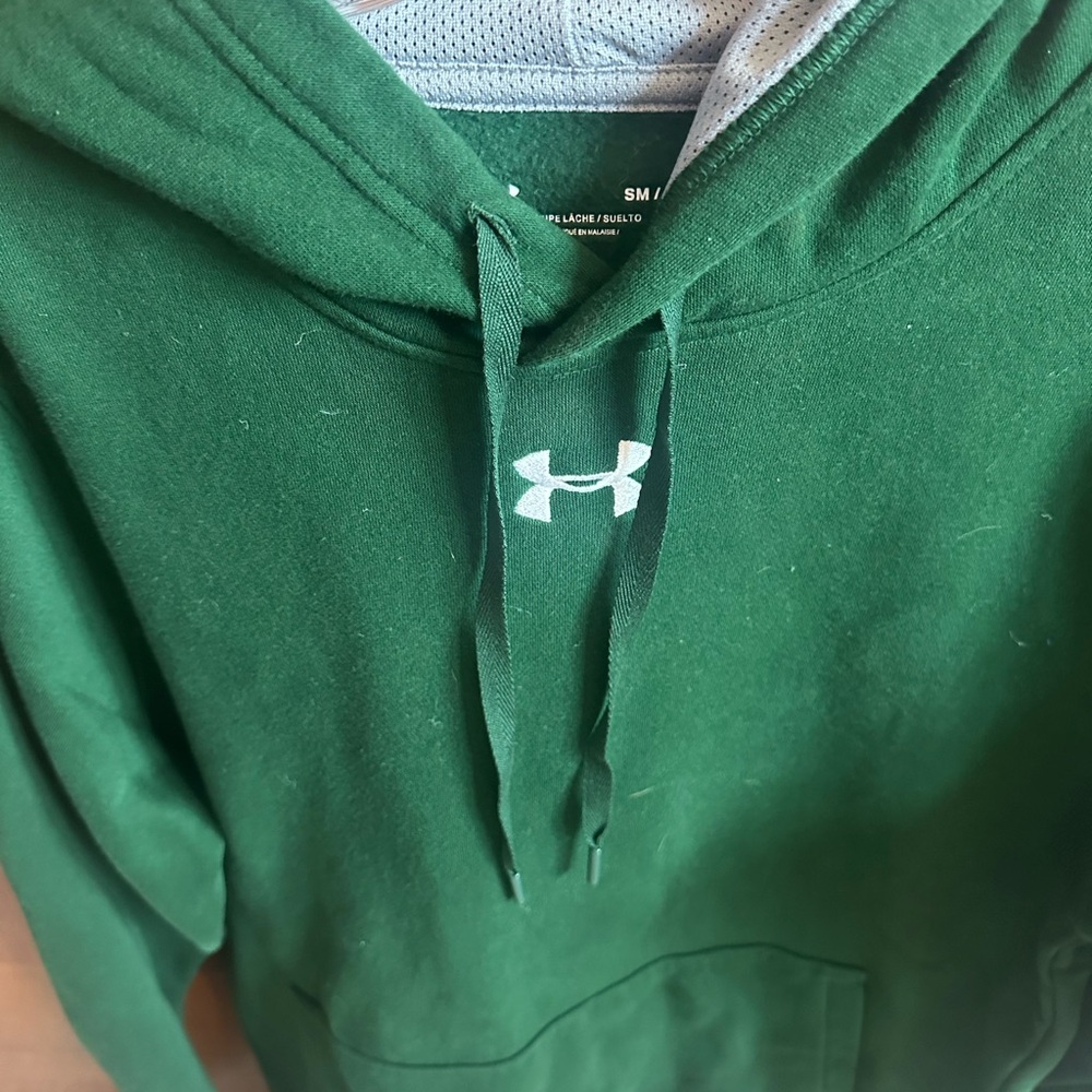 Under Armour Forest Green Pullover Hoodie with White Logo